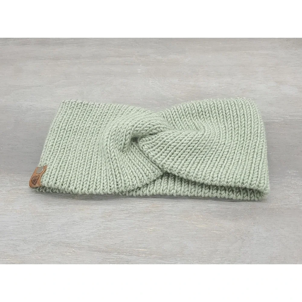 Handmade Knit Twisted‎ Headband | Green Winter Ear Warmer | Cozy Knit Hairband